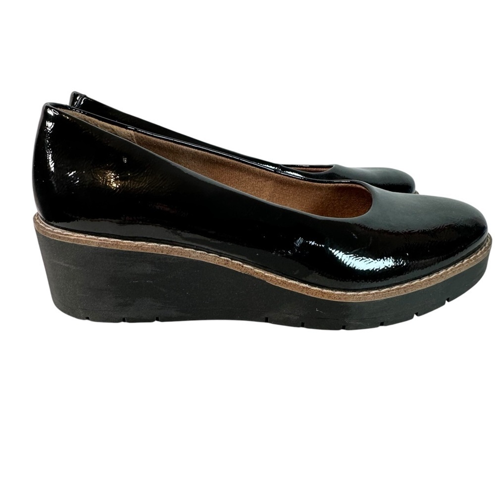 Eurosoft Faella Wedge Pump Size 9 Black Patent Leather Business Career Work
